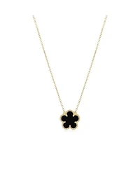 The Lovery Onyx Single Spring Flower Necklace 14K Gold-Plated Sterling Silver