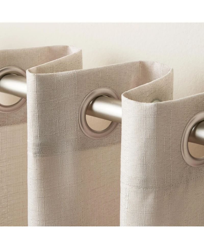 Exclusive Home Loha Linen Grommet Top Window Curtain Panel Pair