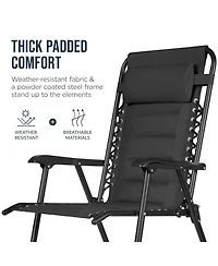 Best Choice Products Padded Folding Zero Gravity Rocking Chair with Headrest, Outdoor Camp