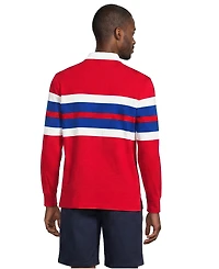 Lands' End Men's Long Sleeve Lightweight Slub Rugby Polo