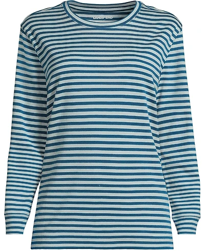 Lands' End Plus Cotton Relaxed Long Sleeve Crew Neck