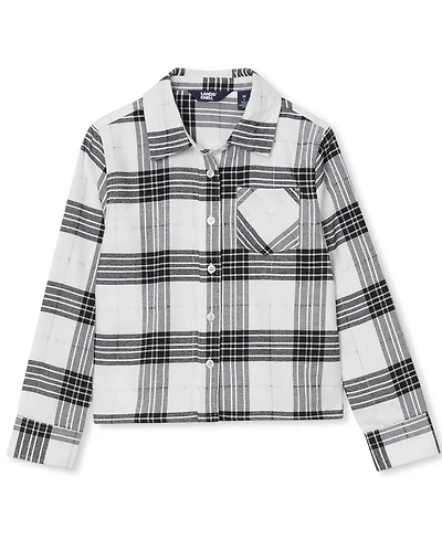 Lands' End Girls Long Sleeve Cropped Flannel Shirt