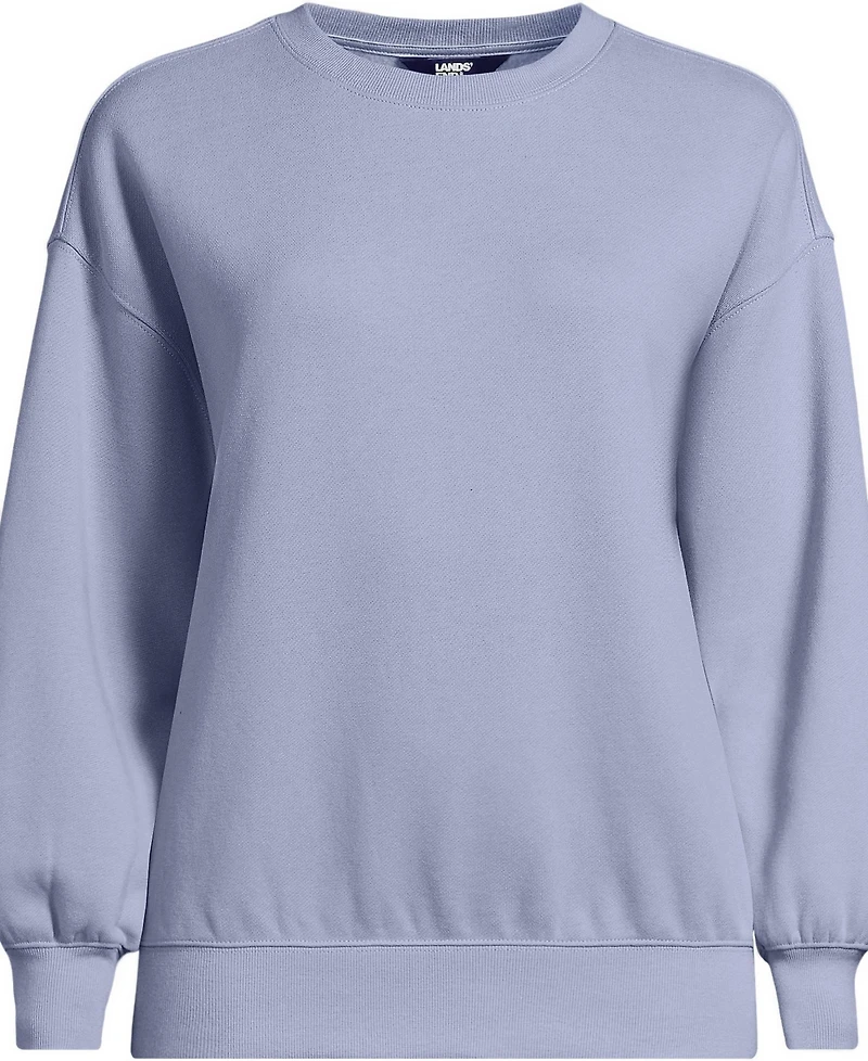 Lands' End Women's Plus Serious Sweats Oversized Long Sleeve Crew Neck Sweatshirt