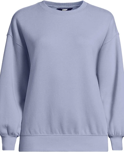Lands' End Women's Plus Serious Sweats Oversized Long Sleeve Crew Neck Sweatshirt