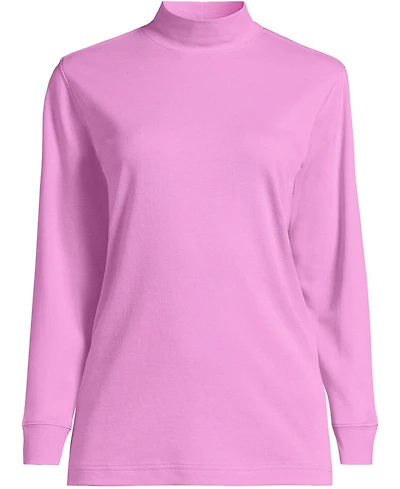 Lands' End Plus Relaxed Cotton Long Sleeve Mock Turtleneck