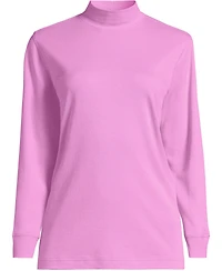 Lands' End Plus Relaxed Cotton Long Sleeve Mock Turtleneck