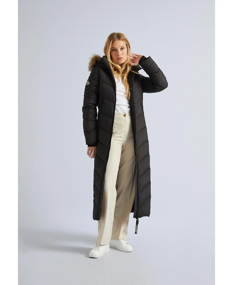 JACK1T Women's High Neck Maxi Puffer Coat