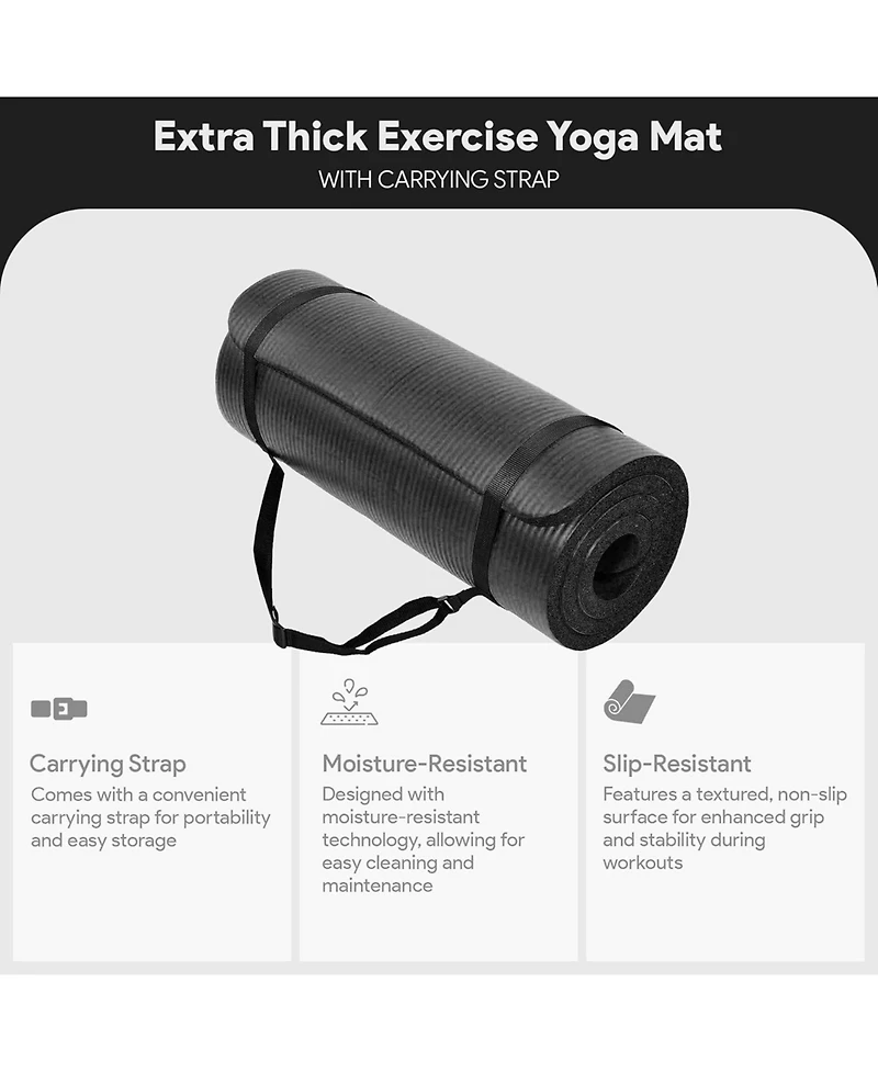 BalanceFrom Yoga Mat, 1" Extra Thick Exercise Pilates Workout Mat