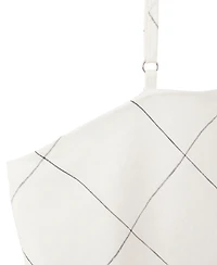 Mango Women's Check Linen-Blend Top