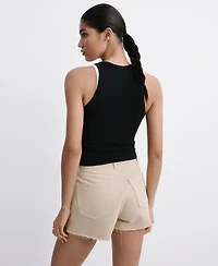 Mango Women's Studded Denim Shorts