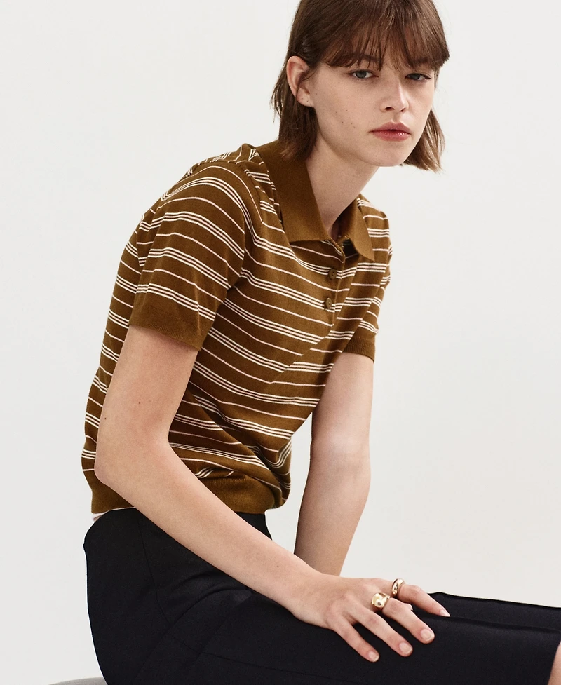 Mango Women's Knitted Polo-Neck Sweater