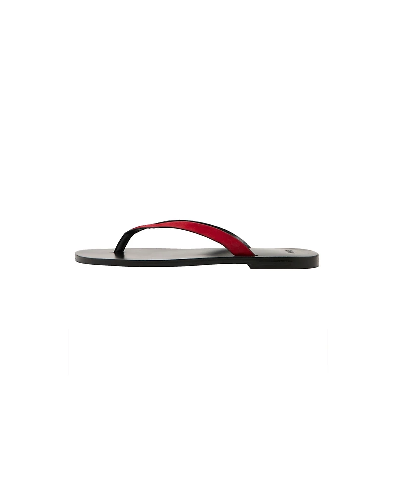 Mango Women's Leather Straps Round-Toe Sandals