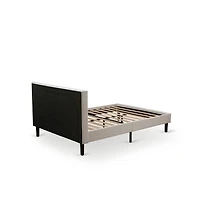 East West Furniture 2-Piece Fannin Bedroom Furniture Set with Queen Bed and a Modern End Table