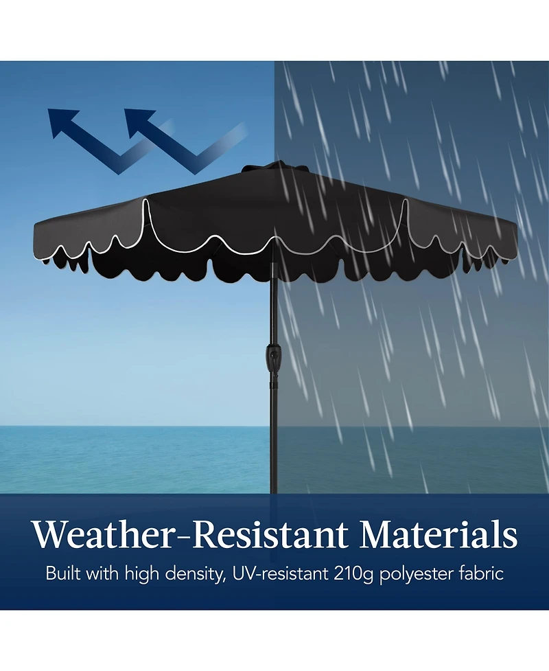Best Choice Products 9ft Patio Market Umbrella with Scallop Trim, Fade-Resistant, Crank and Tilt, Wind Vent