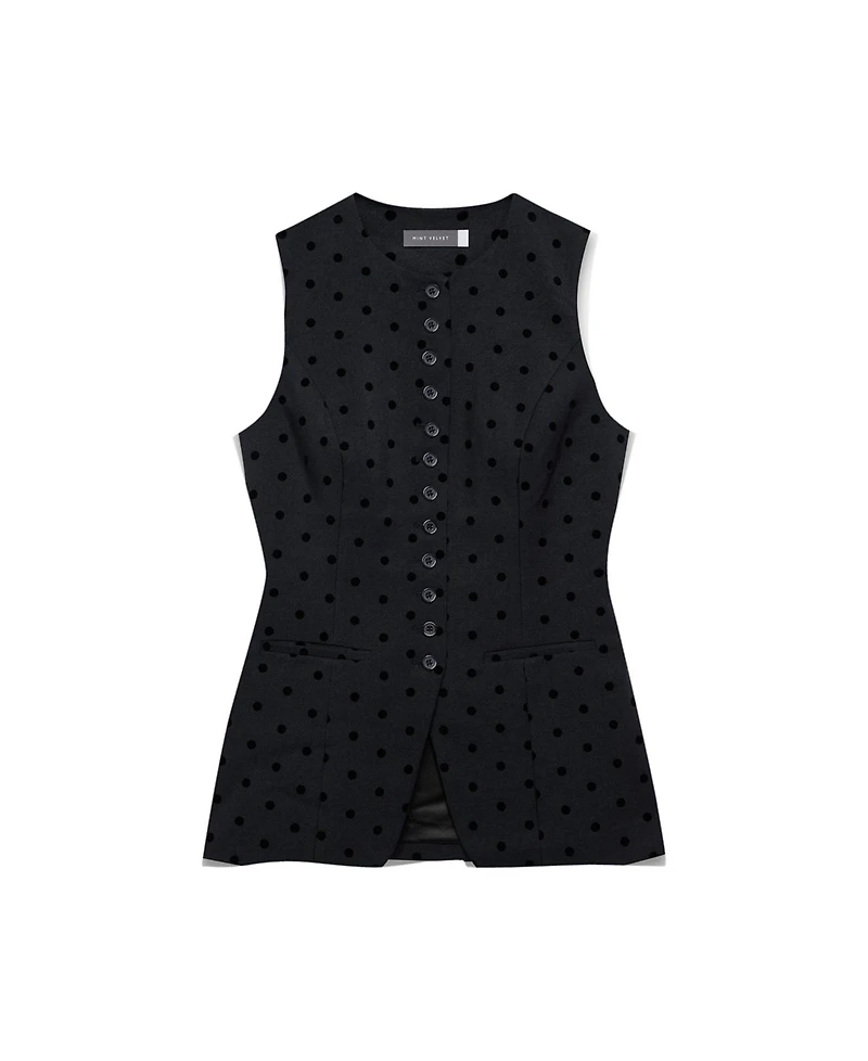 Mint Velvet Women's Polka Dot Longline Waistcoat