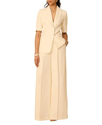 Mint Velvet Women's Scallop Short Sleeve Blazer
