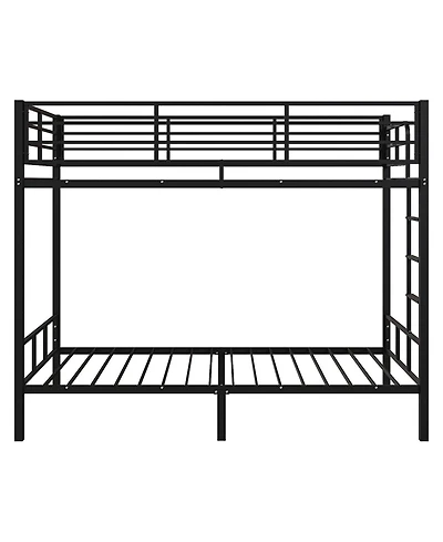 Slickblue Twin Over Metal Bunk Bed with High Guardrails and Side Ladder