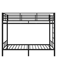 Slickblue Twin Over Metal Bunk Bed with High Guardrails and Side Ladder