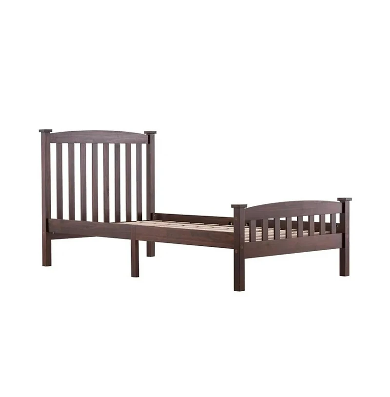 Slickblue Twin Pine Wood Bed Frame with Curved Headboard and Footboard