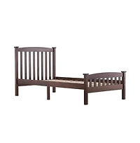 Slickblue Twin Pine Wood Bed Frame with Curved Headboard and Footboard