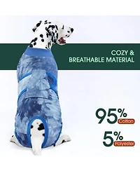 Soft Cotton Recovery Bodysuit for Dogs, Post-Surgery Protective Suit with Anti-Lick Design
