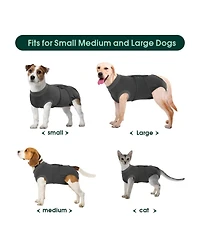 Cotton-Blend Post-Surgery Recovery Bodysuit Onesie for Dogs, E-Collar Alternative