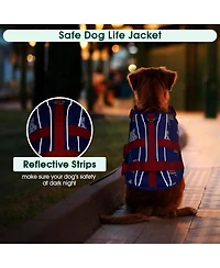 Patriotic High-Flotation Ripstop Swim Vest with Rescue Handle for Dogs