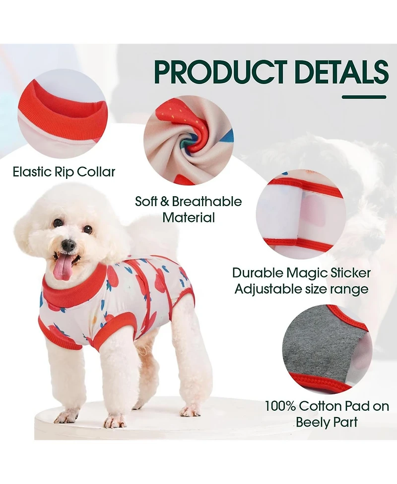 Breathable Stretch-Knit Post-Surgery Recovery Suit and Cone Alternative Onesie for Dogs