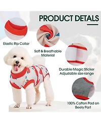 Breathable Stretch-Knit Post-Surgery Recovery Suit and Cone Alternative Onesie for Dogs
