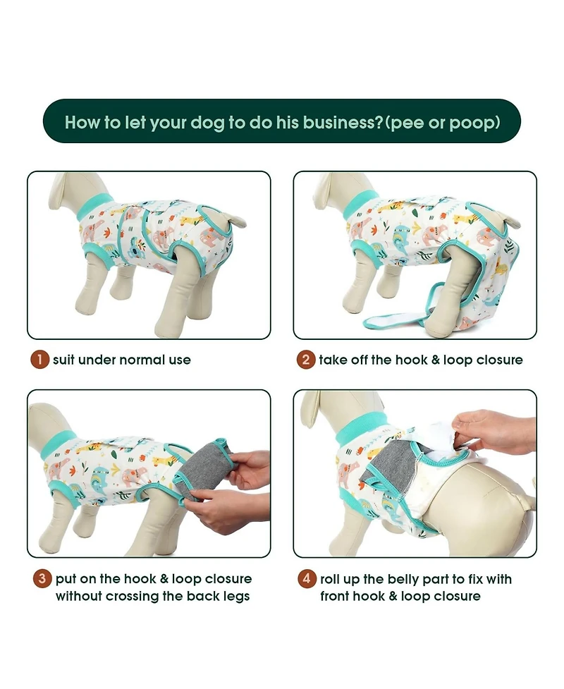 Soft Breathable Recovery Suit for Dogs and Cats, Post-Surgery Onesie with Cone-Free Wound Protection