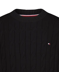 Tommy Hilfiger Boys' 8-20 Cable-Knit Long-Sleeve Cable Crew Sweater