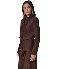 Donna Karan New York Women's Mxd Media Mixed-media Shawl Collar Jacket