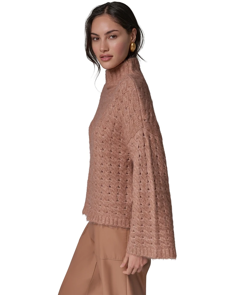 Donna Karan New York Women's Basket-Weave Knit Cable Sweater