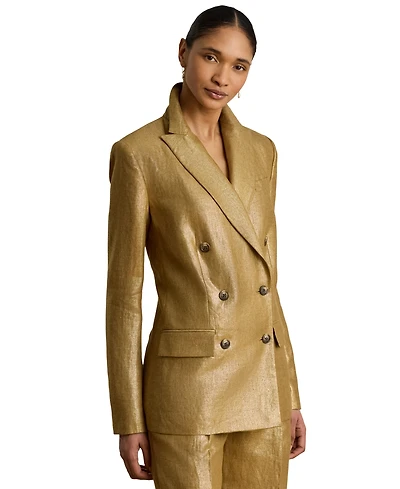Lauren Ralph Women's Foiled Peak Lapels Long-Sleeve Blazer