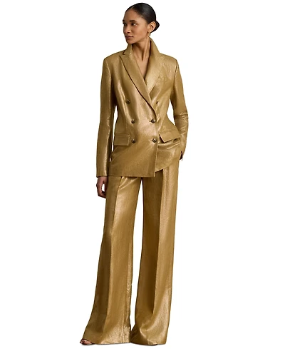 Lauren Ralph Women's High-Rise Foiled Wide-Leg Pants