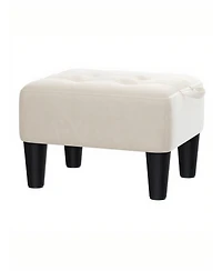 SongmicsHome Storage Ottoman, Velvet Footstool with Hidden Storage and Handle
