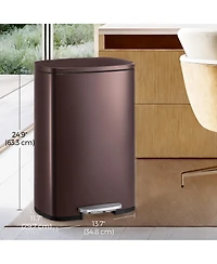 SongmicsHome Kitchen Garbage Can, Stainless Steel Trash Can with Soft Close Lid and Foot Pedal, 13.2 Gal