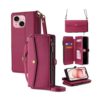 Artudatech 5-in-1 Wallet Case for Apple iPhone 12-17