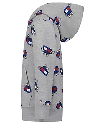 Tommy Hilfiger Boys' 2T-7 Mascot Allover-Print Kangaroo-Pocket Hoodie, Created for Macy's