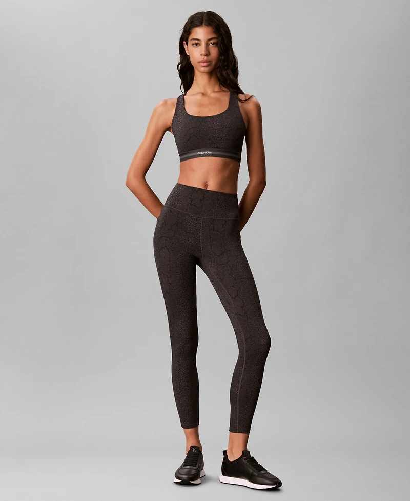 Calvin Klein Performance Women's Icon Sport 7/8 Snake-Print High-Rise Leggings