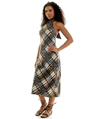 Seni & Cade Women's Halter Satin Midi Dress