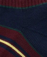 Polo Ralph Lauren Men's Crest Ribbed Striped Arch-Support Quarter Socks, 6-Pack