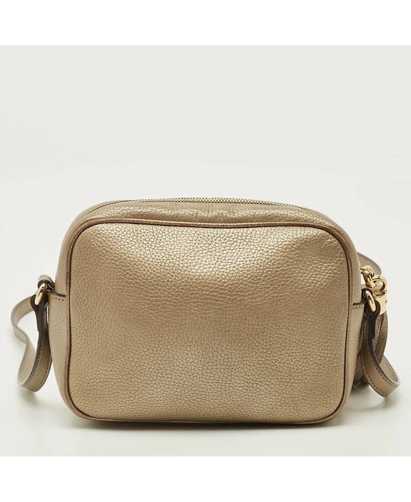 Pre-Owned Gucci Women's Soho Disco Small Metallic Leather Camera Crossbody Bag
