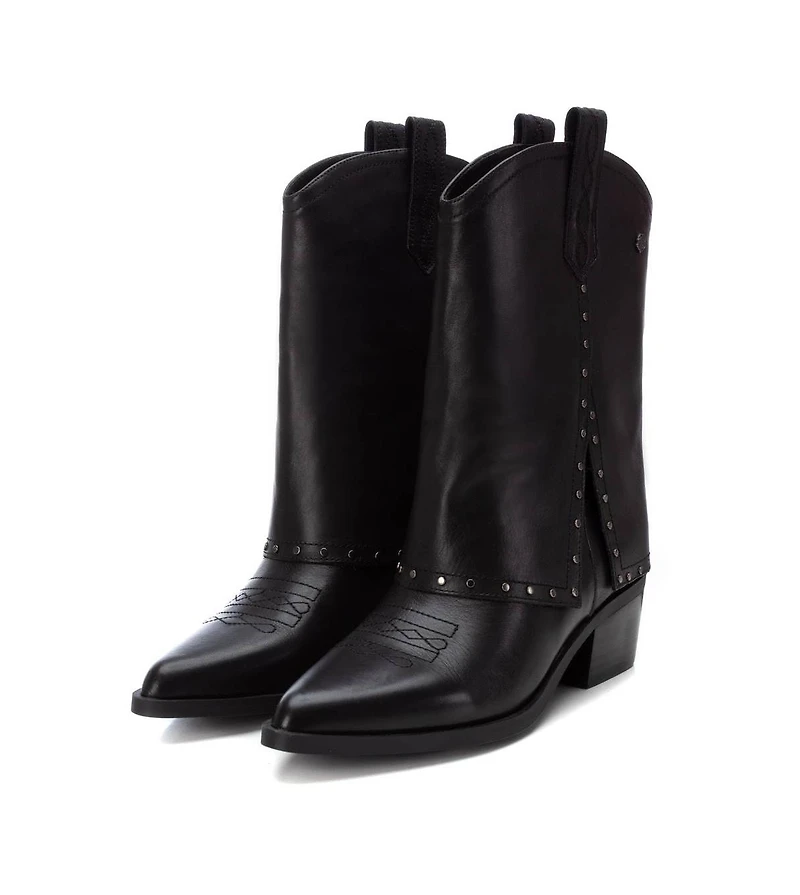 Xti Women's Leather Italian Western Booties Carmela Collection