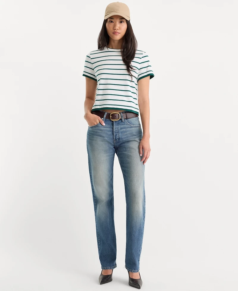 Good American Women's Crewneck Short-Sleeve Cotton Top