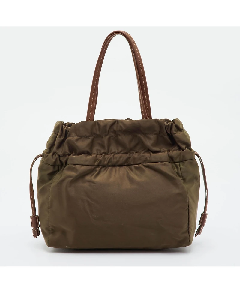 Pre-Owned Prada Women's Tessuto Nylon and Leather Drawstring Tote Bag