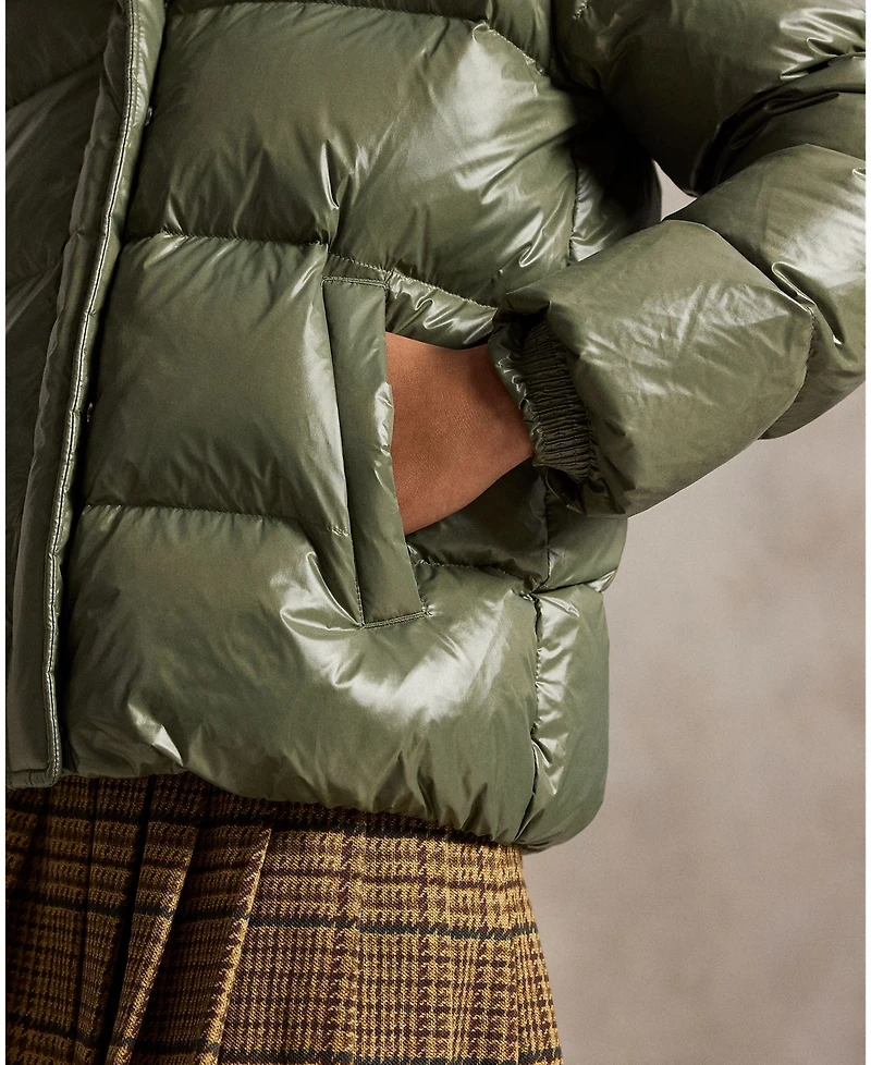 Polo Ralph Lauren Girls' 7-16 Glossy Down Hooded Jacket