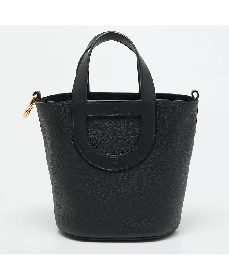 Pre-Owned HERMES Noir Taurillon Clemence And Swift Leather In The Loop