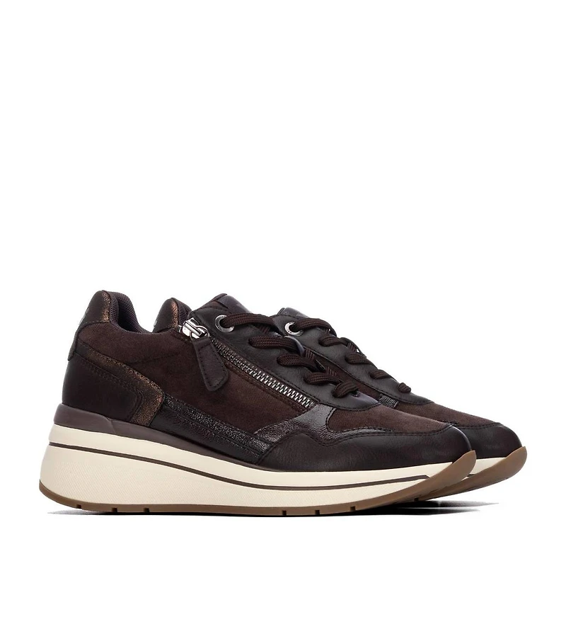 Xti Women's Casual Wedge Lace- Up Sneakers