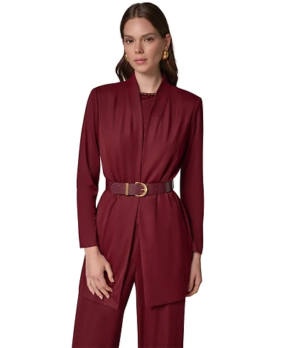 Donna Karan New York Women's Knit Belted Collarless Blazer